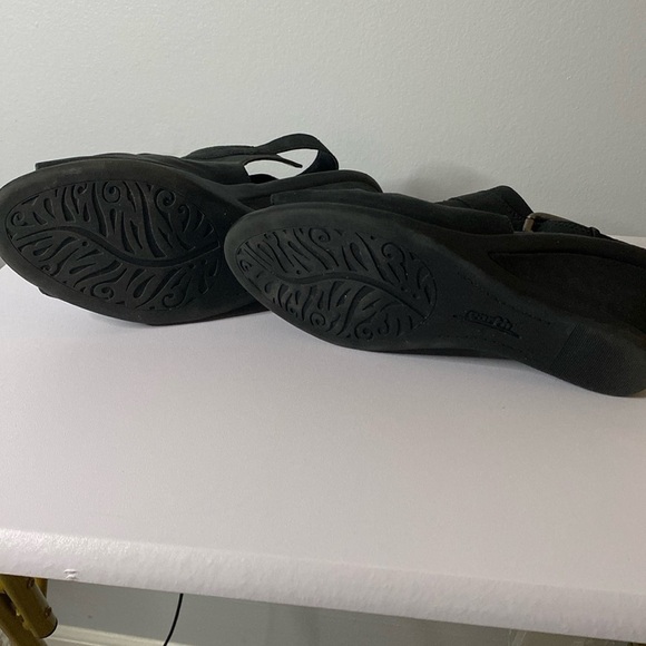 Earth Origins Black Adina Wide Chunky Buckle Wedge Open Toe size 8D - Picture 5 of 8